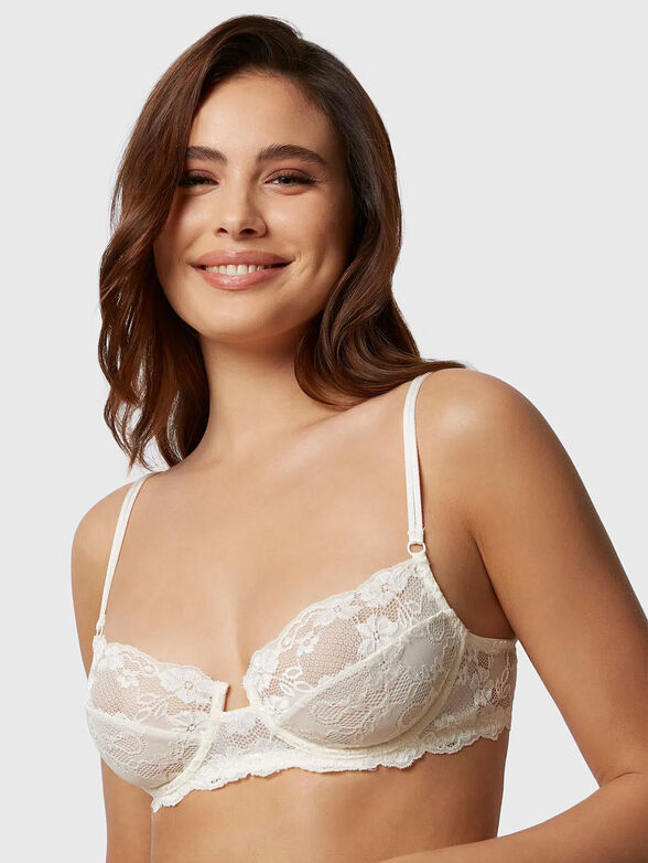 PRIMULA black bra with floral motifs - 1