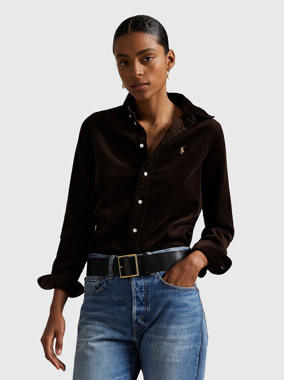 Long sleeved shirt with logo embroidery - 1