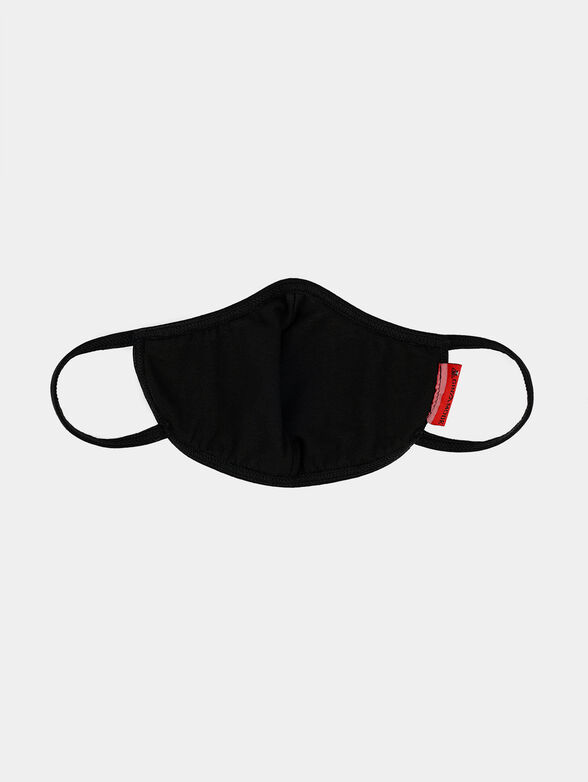 Unisex black cotton face mask - 2