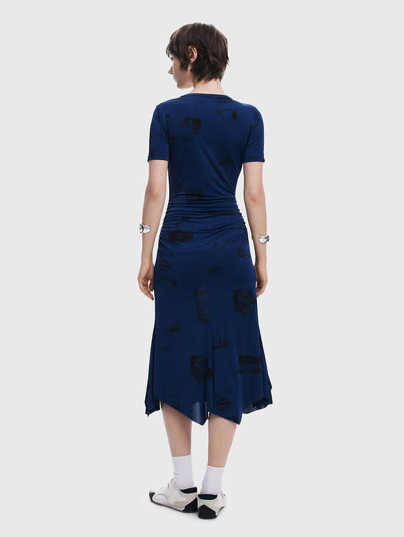Navy blue asymmetrical dress - 2