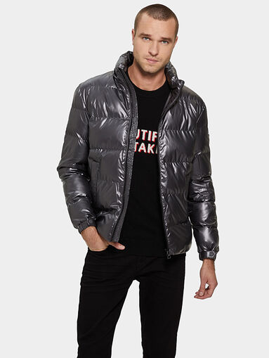 Padded jacket lacquered effect - 4