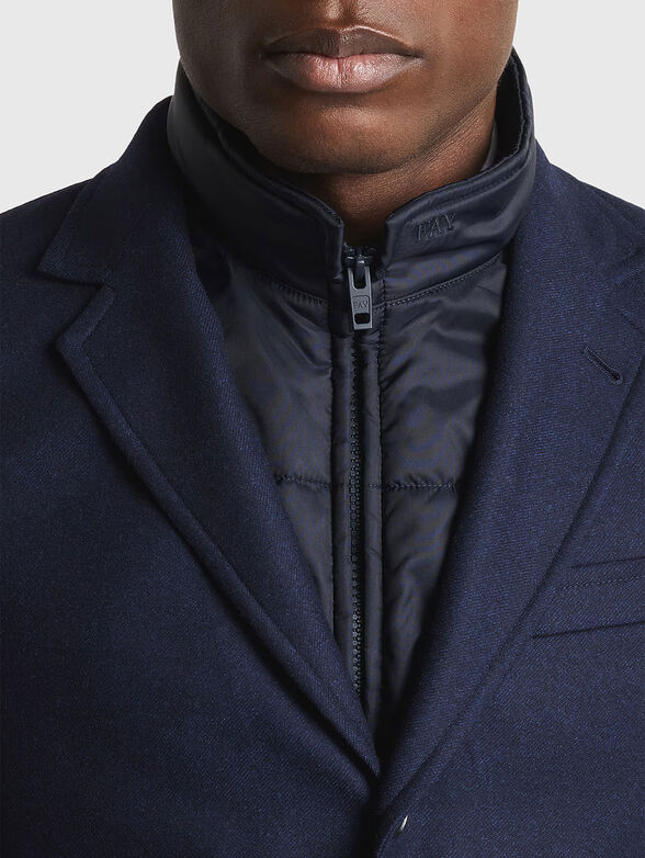 Double jacket in carded wool flannel - 4