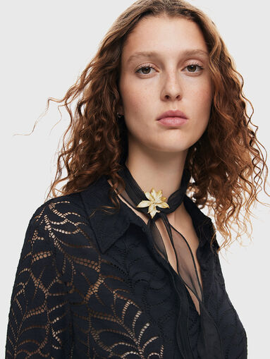 SAGA shirt with sheer effect - 5