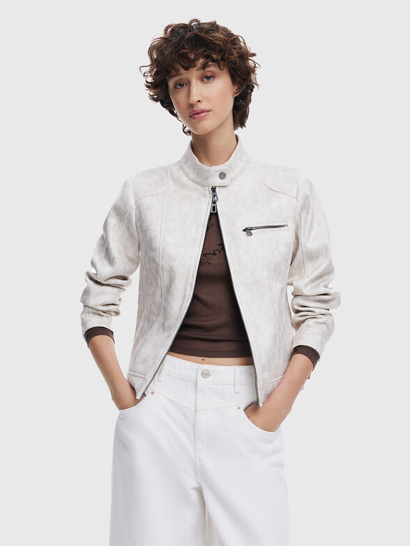 Slim eco leather jacket - 1