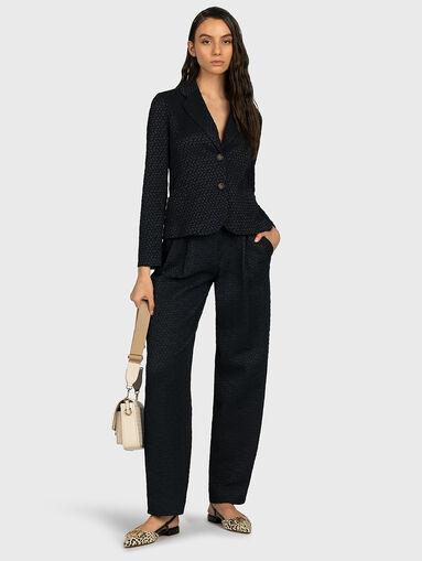 Embroidered pants in dark blue - 4