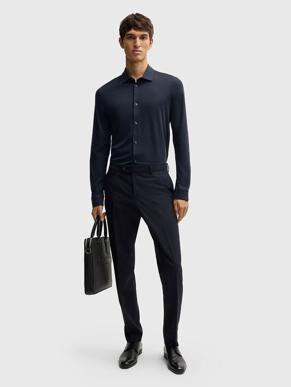 H-PAVER 17 black slim-fit cotton shirt - 2