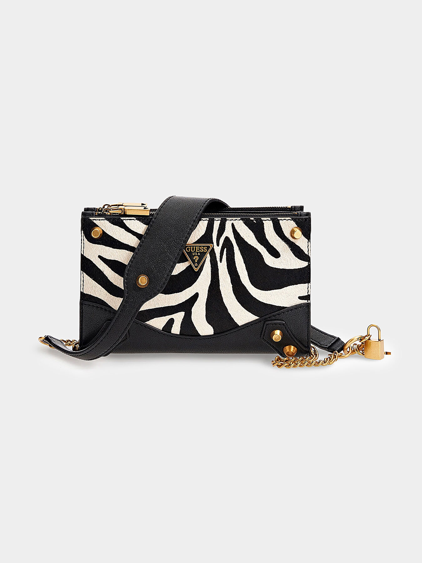 AMANTEA crossbody bag with zebra motifs brand GUESS Globalbrandsstore en