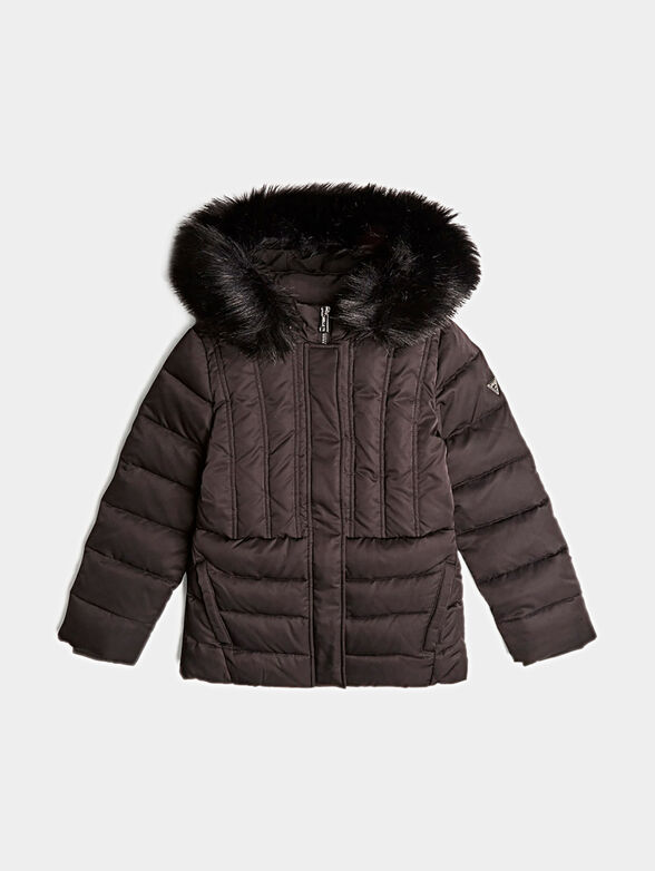 Jacket with faux fur detail on the hood - 1