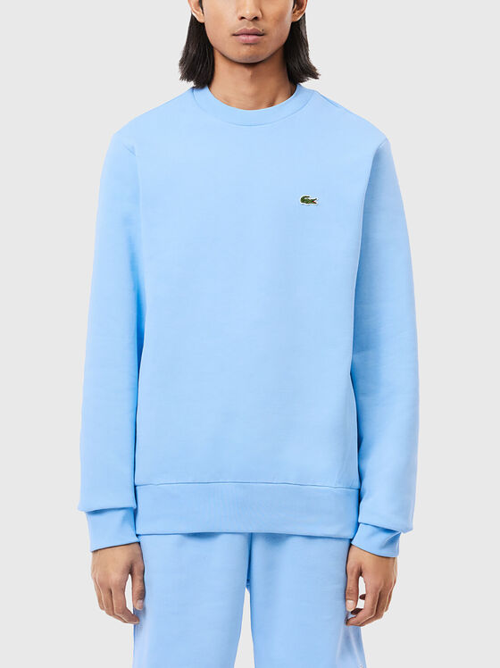 Cotton sweatshirt with logo in green - 1