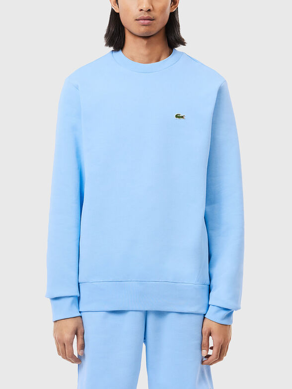 Cotton sweatshirt with logo in green - 1