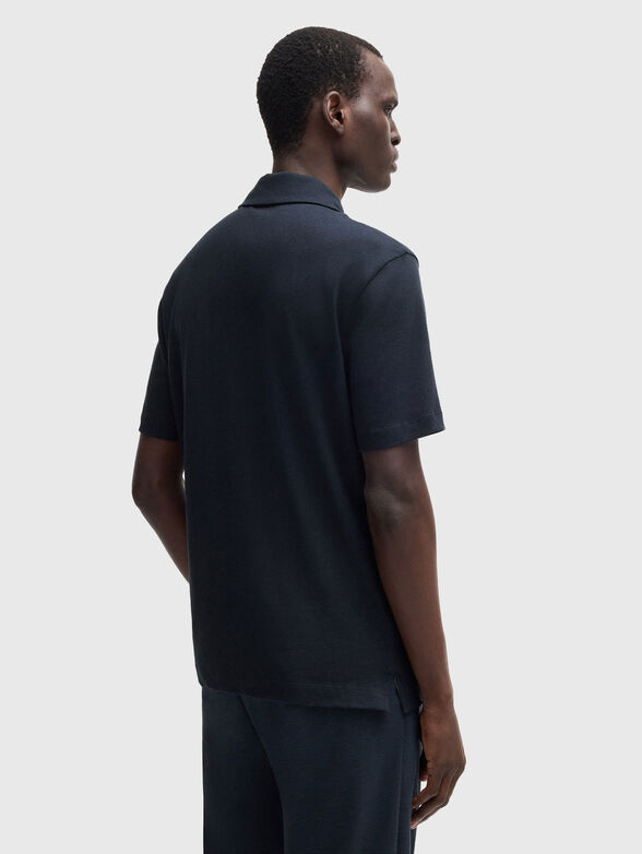 Cotton polo shirt with side slits - 3