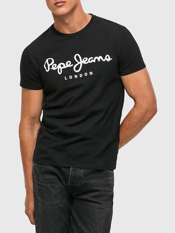 ORIGINAL STRETCH N black T-shirt with logo print - 1