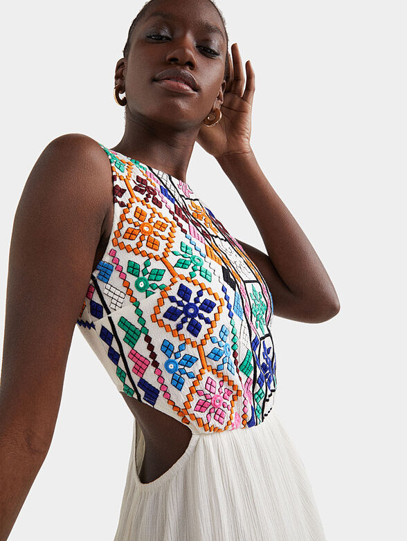 White dress with ethno motifs - 5