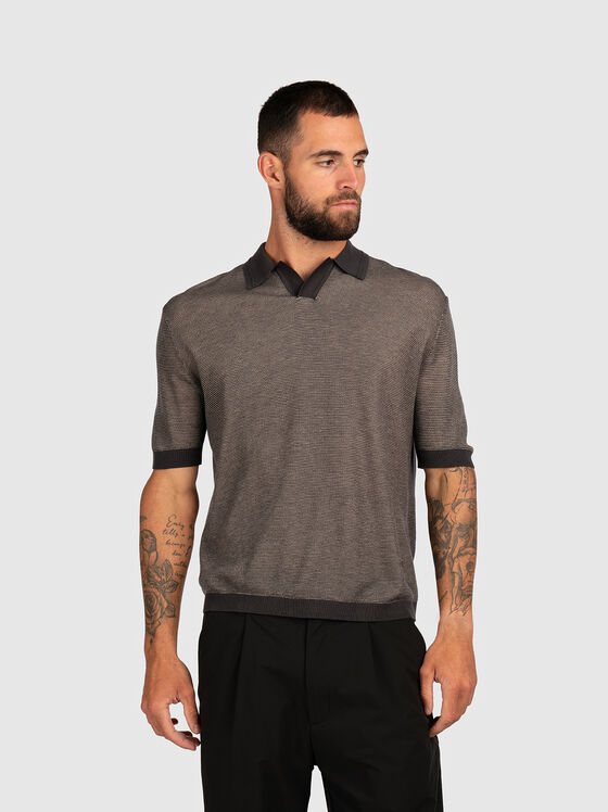 Wool and silk blend polo shirt - 1