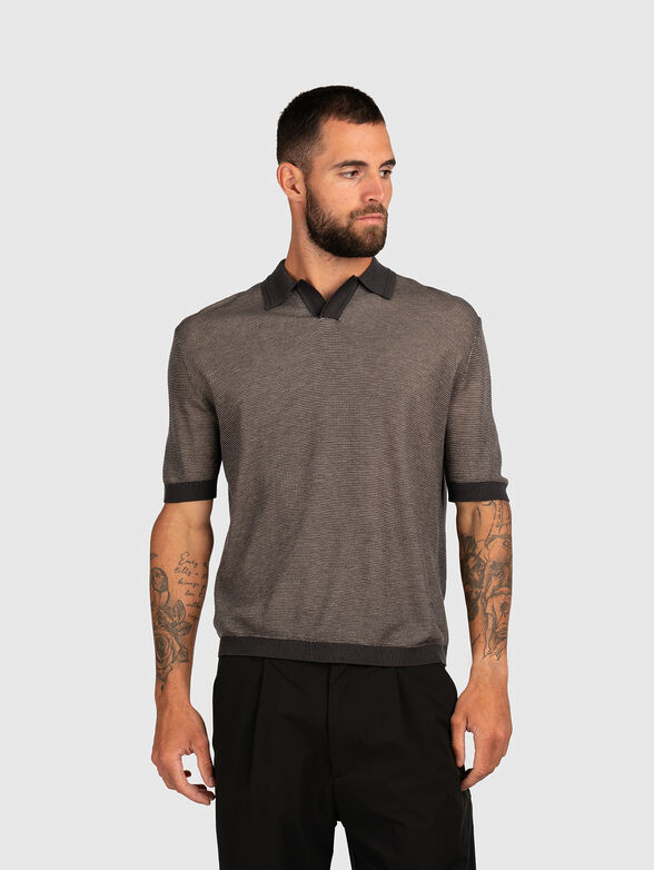 Wool and silk blend polo shirt - 1