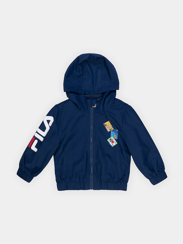 LYCHEN dark blue hooded jacket with print - 1