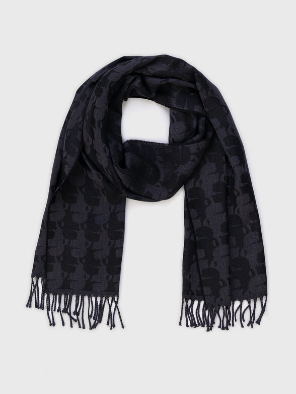 Wool scarf with monogram print  - 1