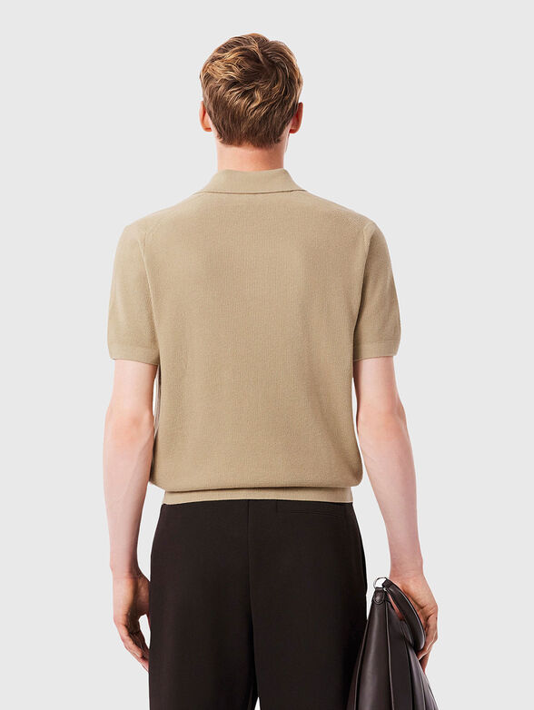 Knitted cotton blend polo shirt - 3