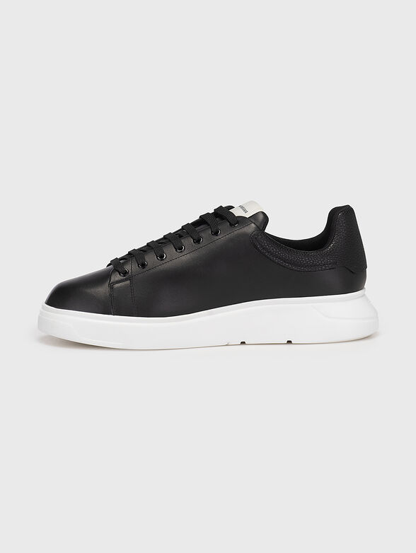 Sports leather shoes with logo print - 4