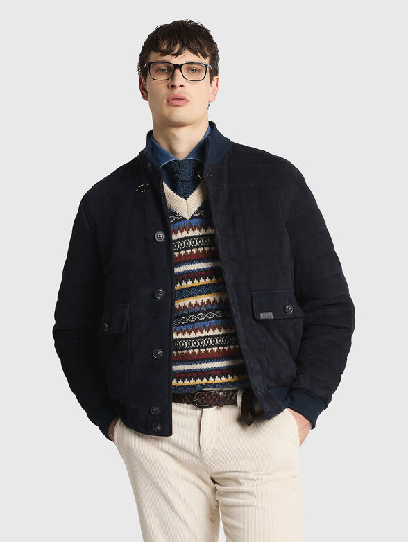 Quilted suede bomber jacket - 1