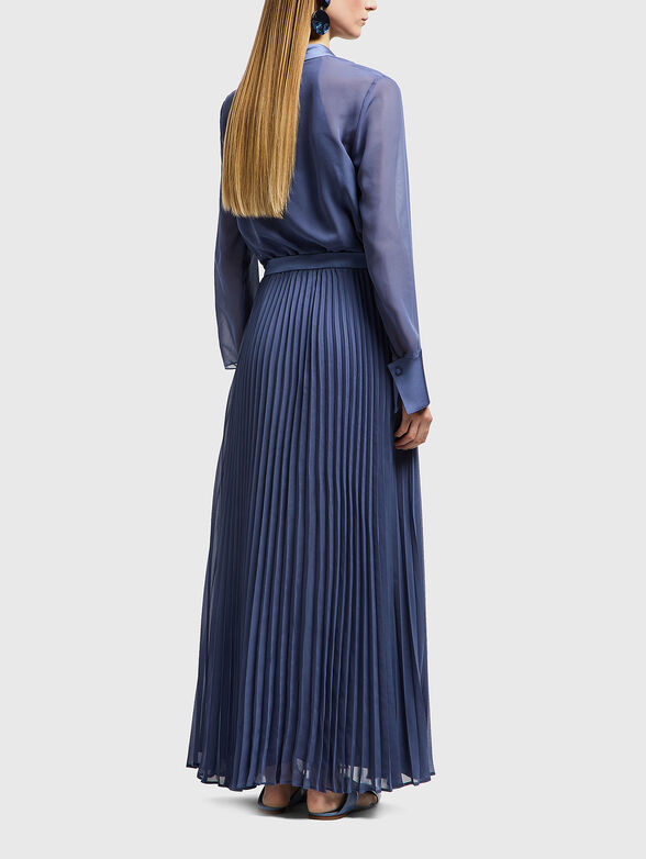 Pleated maxi dress with long sleeves - 2