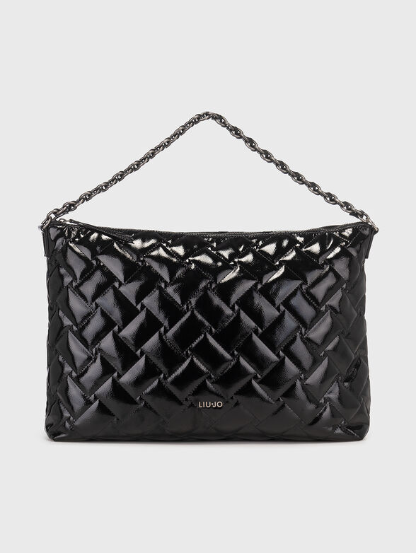 Quilted hobo bag in black - 1