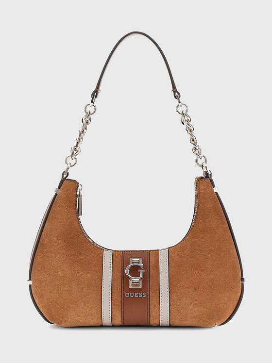 Чанта ERENIA от велур с акцентно лого - 1