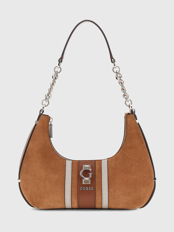 ERENIA suede shoulder bag with accent logo - 1