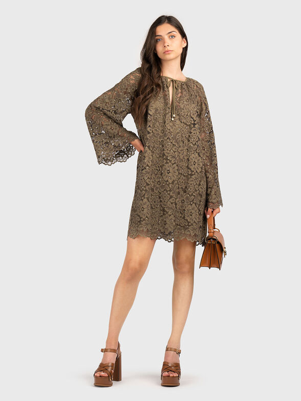 Long sleeve lace dress - 4