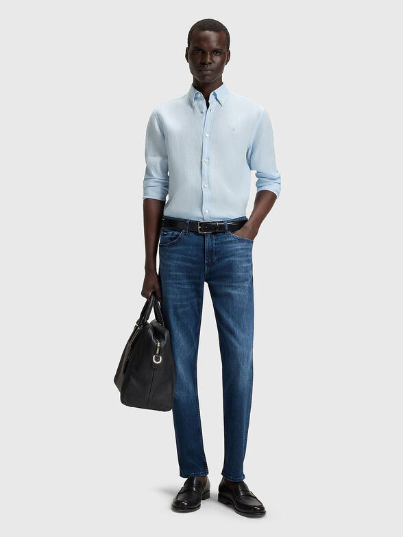 Linen shirt in blue color - 2