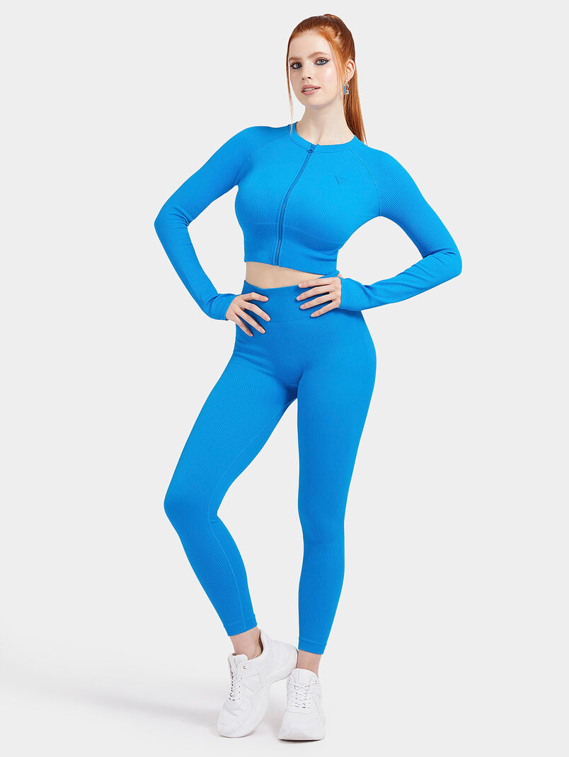 Sports leggings in blue color - 3