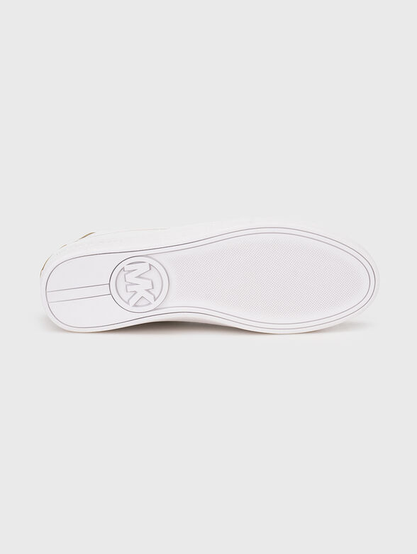 White sports shoes with accent zip - 5