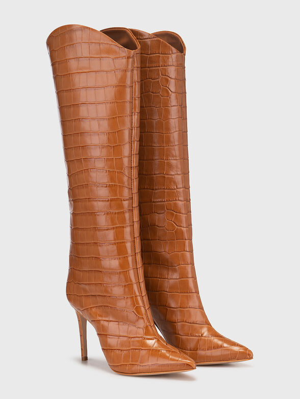 MARYANA brown croc-effect boots - 2