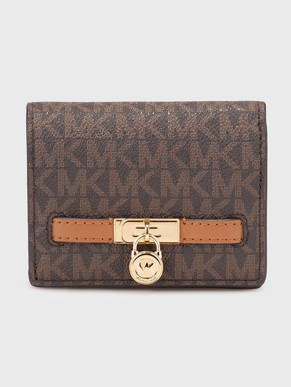 Wallet with logo print and gold details - 1