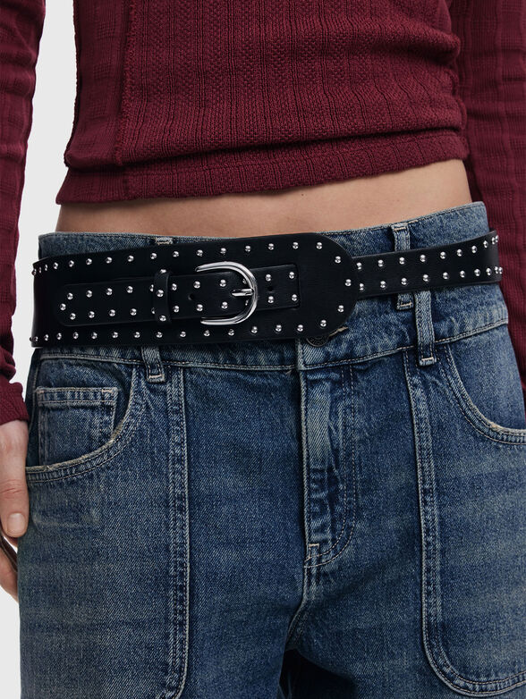 Belt with studs in black - 2