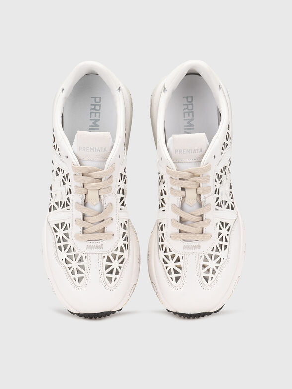 CASSIE leather sneakers with perforated details - 6