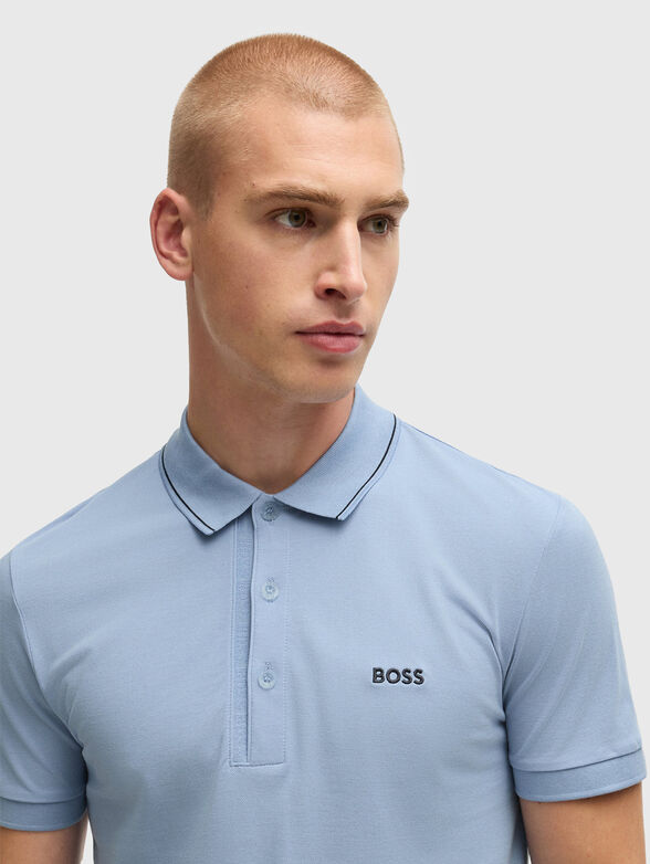 Polo shirt with logo in blue - 4
