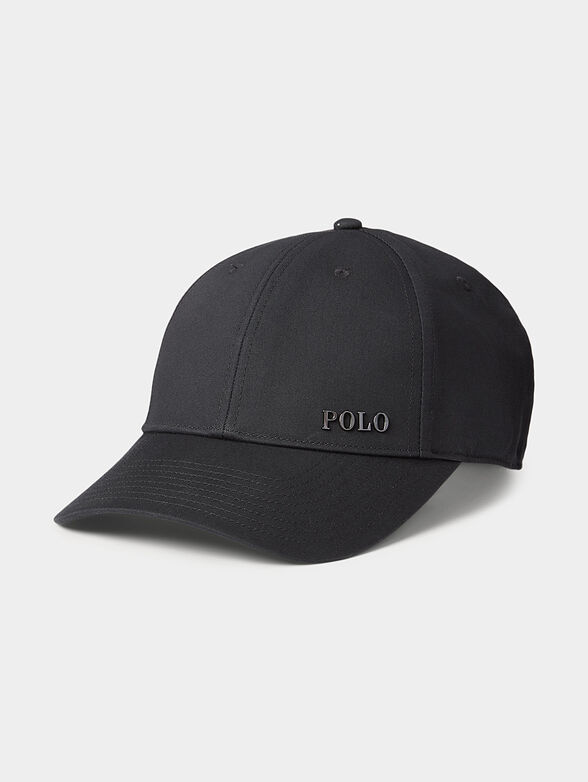 Black baseball cap with metal logo - 1