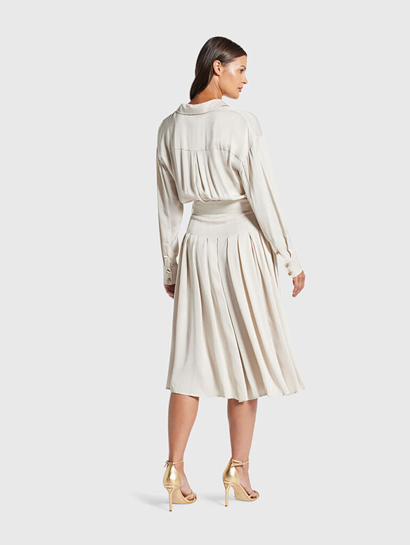 ANITA midi dress with long sleeves and waist belt  - 2
