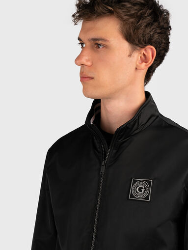 Black jacket with zip and logo patch - 5
