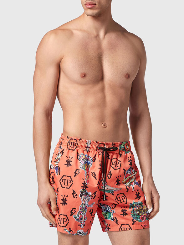 HAWAII beach shorts with logo print - 1