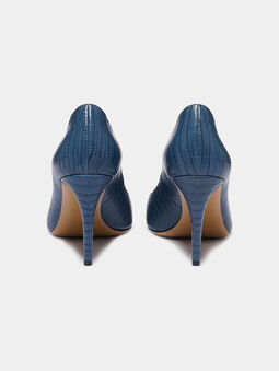 Blue textured high heels - 4