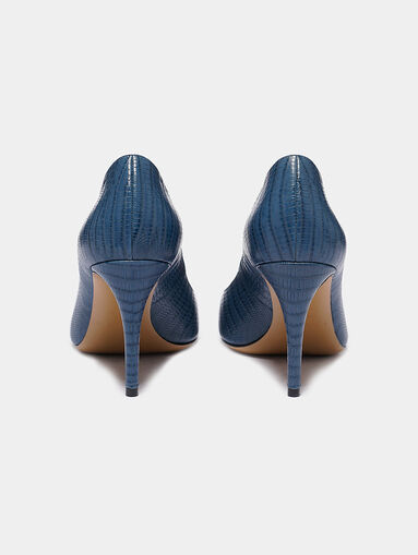 Blue textured high heels - 4