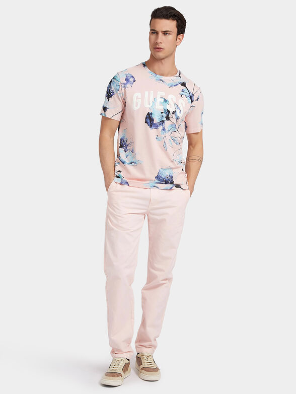 Natt T-shirt in blue color with floral accent - 2
