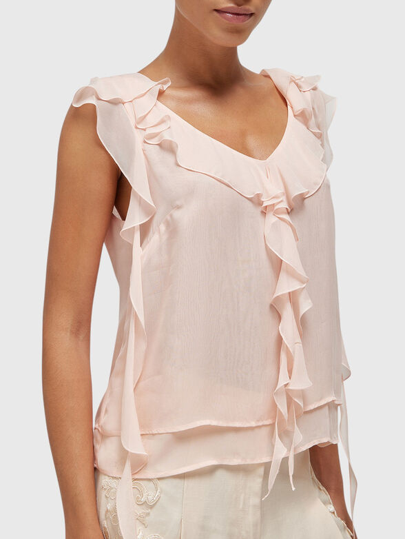 Georgette top with ruffles - 4