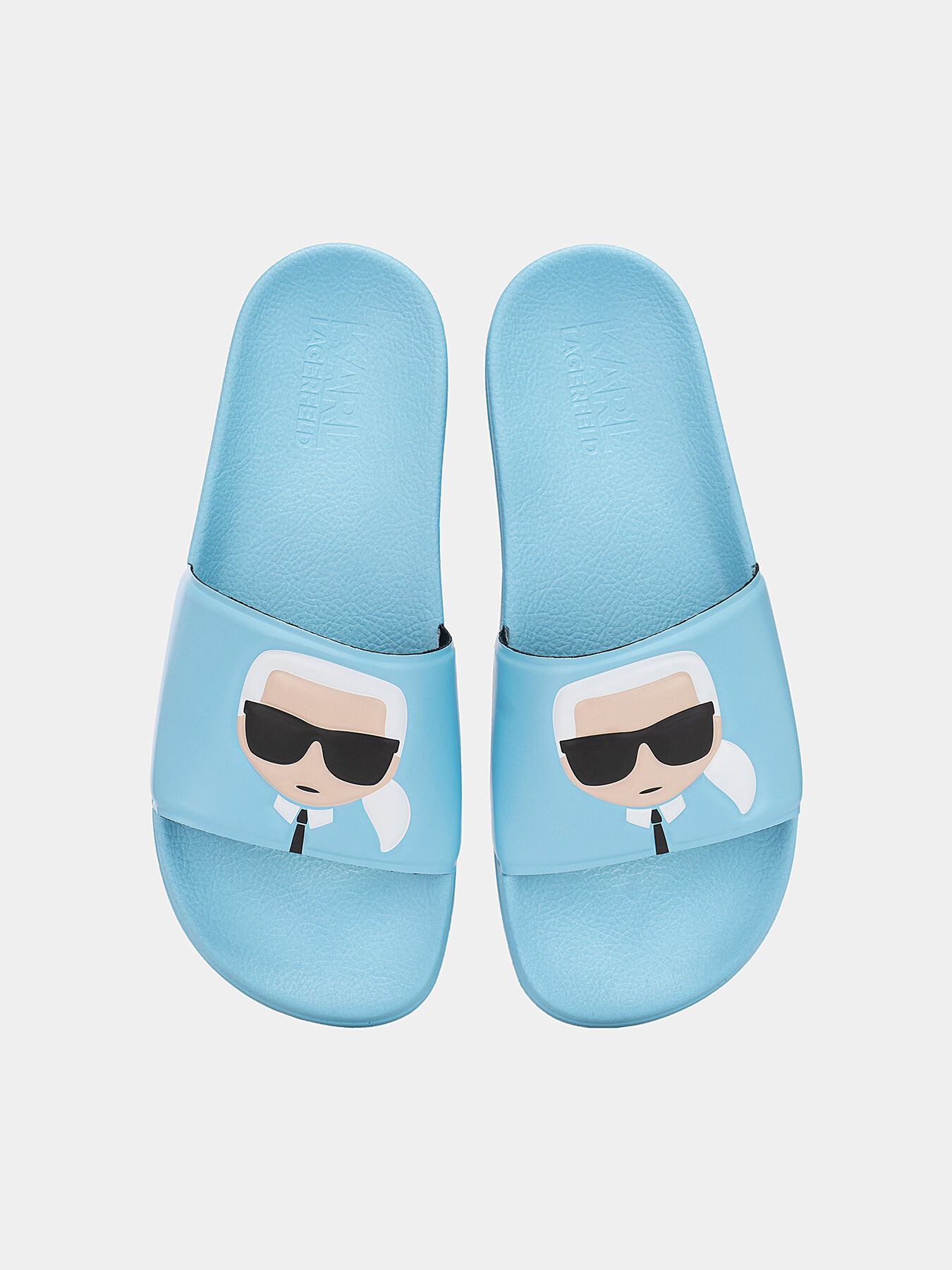 IKONIK Slides with contrasting logo brand Karl Lagerfeld