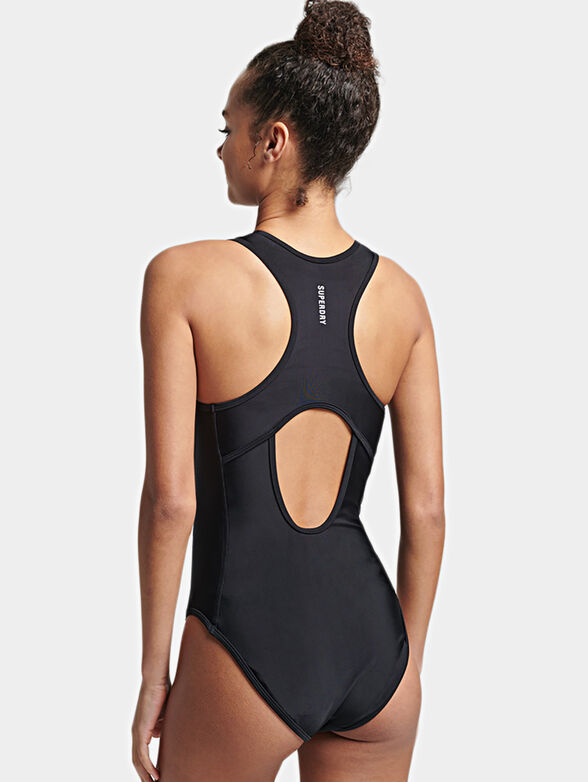 One-piece sports swimsuit with zipper - 2