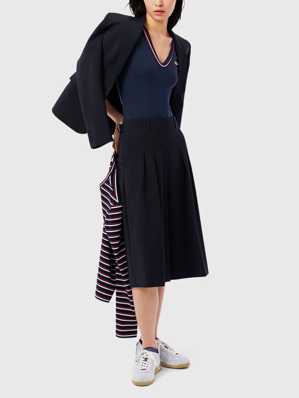 Cotton bodysuit with accent back and logo - 2