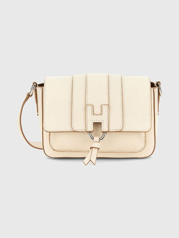 Genuine leather bag with a flap - 1