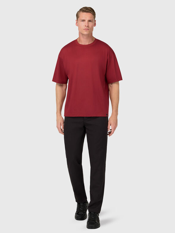 Red cotton blend T-shirt - 2